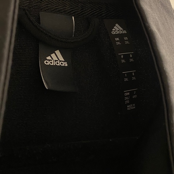 adidas Men's Essentials Warmup 3 Stripes Black on Black Track Jacket - Picture 12 of 12